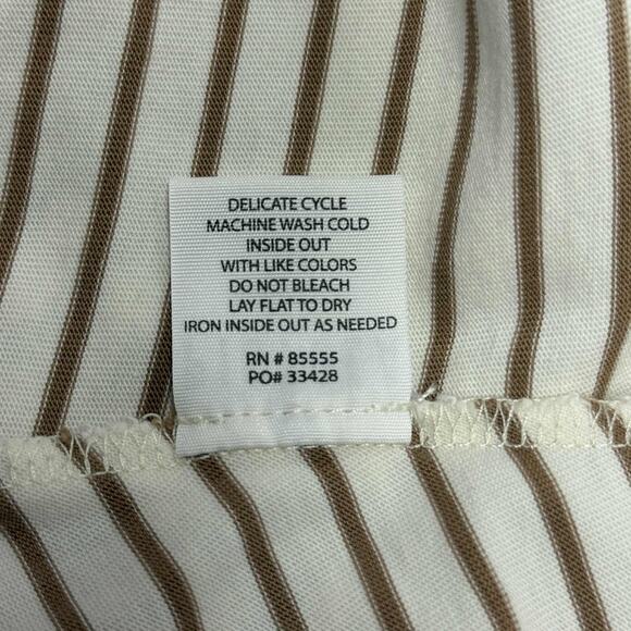 Anthropologie Pistola Trina Muscle Tee Sable Striped Boxy Fit Crew Neck Small - Picture 8 of 8